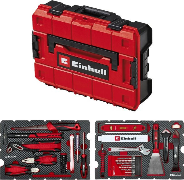 Einhell Werkzeugkoffer Renovierung E-Case, 78-teilig, Rot - Bild 1