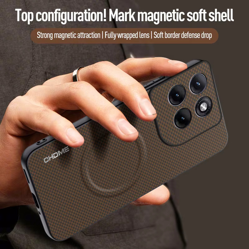EUCAGR Magnetische Handyhülle für Motorola Moto Edge 70 Fusion, Edge 70 Pro und Edge 70 Ultra, Stoßfeste Rückseite, Orange - Bild 3