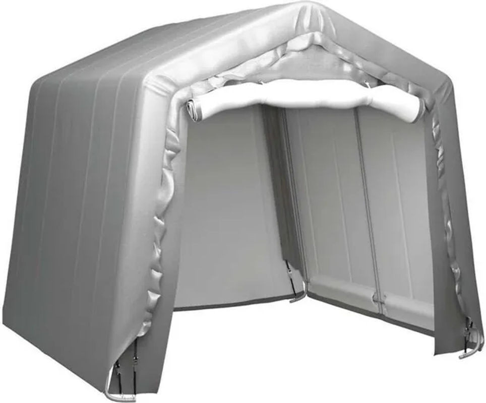 Vidaxl Aufbewahrungspavillon aus Stahl in Grau B/T/H: 240 x 240 cm - Bild 1