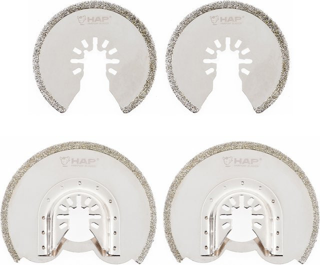 4-teiliges HAP TOOLS Diamant-Oszillierendes Sägeblatt-Set in Silber zum Schneiden von Fliesen, Marmor, Granit und Stein - Bild 1