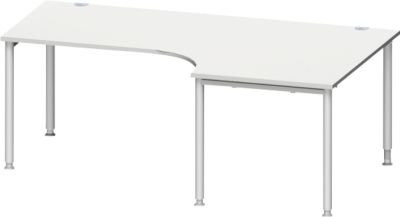 Schäfer Shop Genius Winkelschreibtisch MODENA FLEX 90 Grad mit Ansatz rechts, Breite: 200 cm, Farbe: lichtgrau - Bild 1