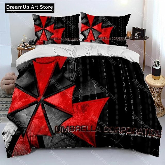 Resident Evil Gamer Bettwäscheset Lodestar mit 3D-Grafik in Rot, bestehend aus Bettbezug und Kissenbezug, Breite: 140 cm, Höhe: 210 cm - Bild 1
