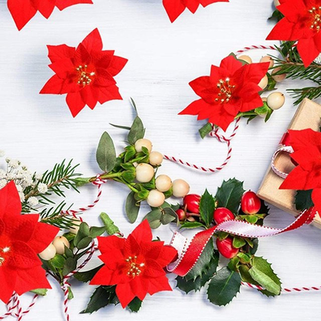 Künstliche Rosen in Gold und Rot für Hochzeit, Party und Dekoration - Bild 1