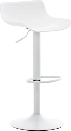 DELUKE Barhocker Höhenverstellbar Weiß mit Lehne, Tresenhocker aus Kunststoff, B/T/H: 43 x 44 x 68,5-94 cm