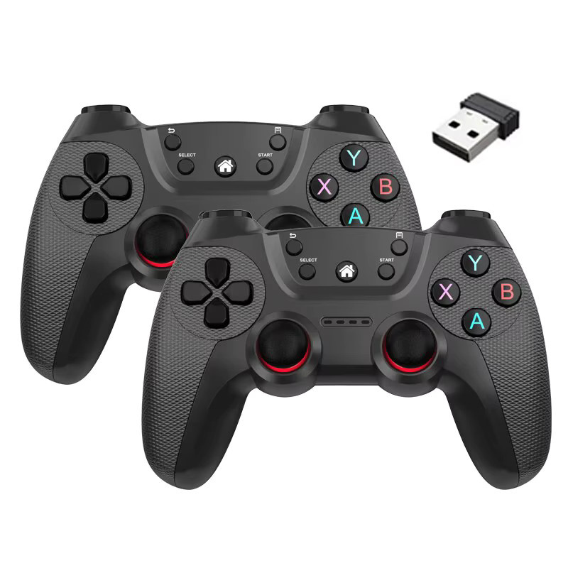 BOYHOM Drahtlose Doppel-Game-Controller im Set, 2,4g Gamepad Joystick für Android, PC und Smart-TV-Box, Farbe: Grün - Bild 2