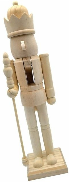 ADUWRSE Holz-Nussknacker-Ornament, 38 unbemalte Weihnachts-Nussknacker-Figuren aus Holz in Beige - Bild 1