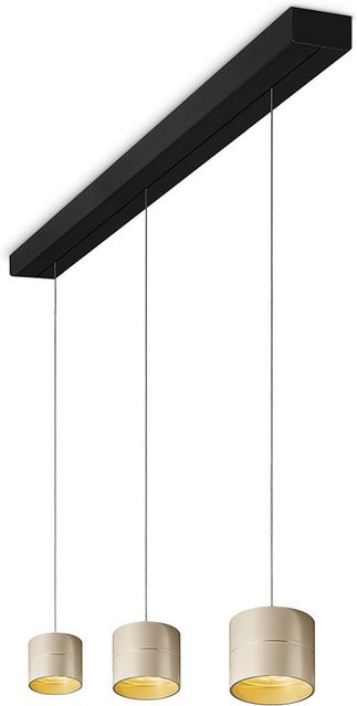 Oligo Tudor S LED-Pendelleuchte 3-flammig in Cashmere matt mit schwarzem Baldachin, dimmbar und mit Tunable White (2200K - 5000K) via Casambi und Bluetooth - Bild 1