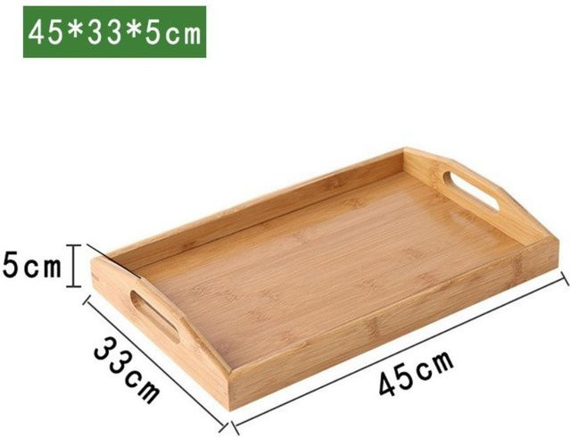 Bambus Aufbewahrungsschale von gdouxu, rechteckig, Braun, B/T/H: 45 x 33 x 5 cm - Bild 1