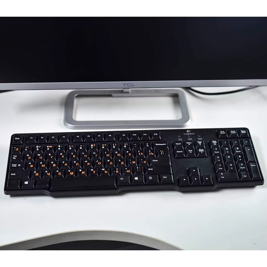 2er-Set NVAHVA Tastatur Aufkleber Russisch-Englisch in Orange und Weiß für PC, Laptop und Notebook - Bild 5