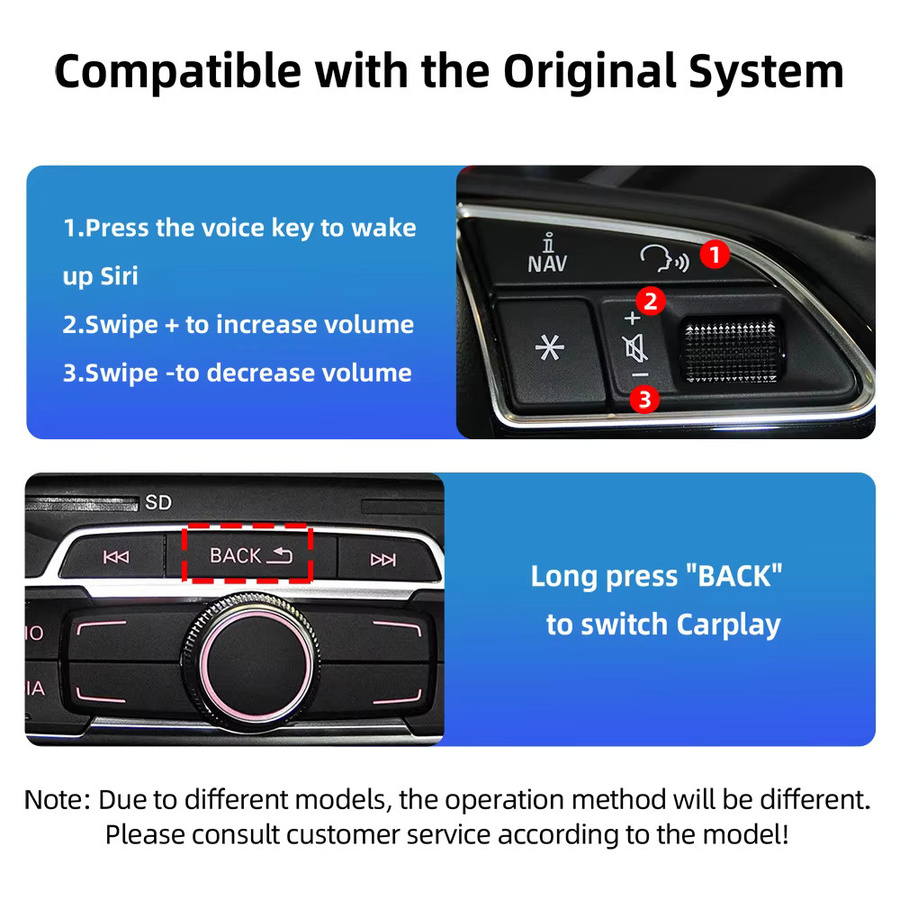 ANYFAR OEM Bildschirm-Upgrade Decoder-Box für Audi A1 Q3 2012-2018 MMI 3G HN+ BNav HNav mit AirPlay und Mirror Link, Schwarz - Bild 4