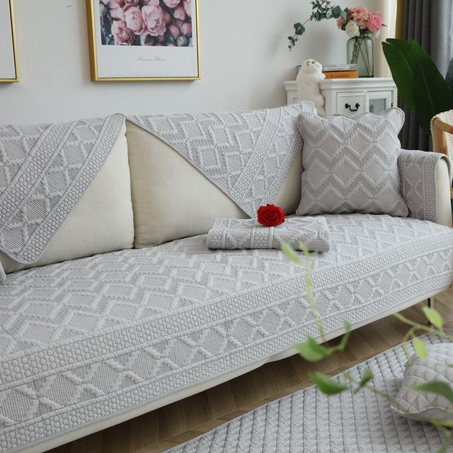 Doppelseitiger Sofabezug aus Baumwolle von Your Warm Home, schlichtes Design für Eckcouches und Armlehnen, Breite: 120 cm, Tiefe: 90 cm - Bild 1