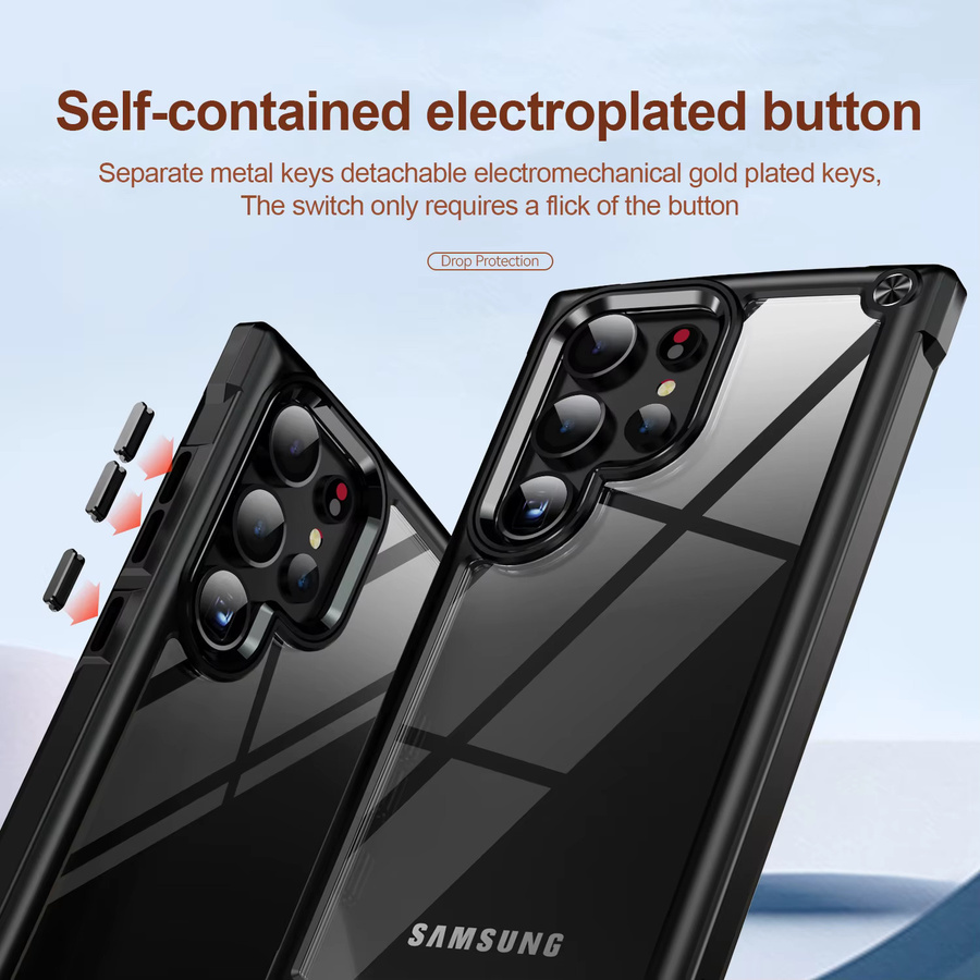 Robuste Hybrid Stoßstangenhülle für Samsung Galaxy S25 S24 S23 S22 S21 Plus Ultra A54 A34 A14 A15 5G, Klare Rüstungsschutzhülle - Bild 4