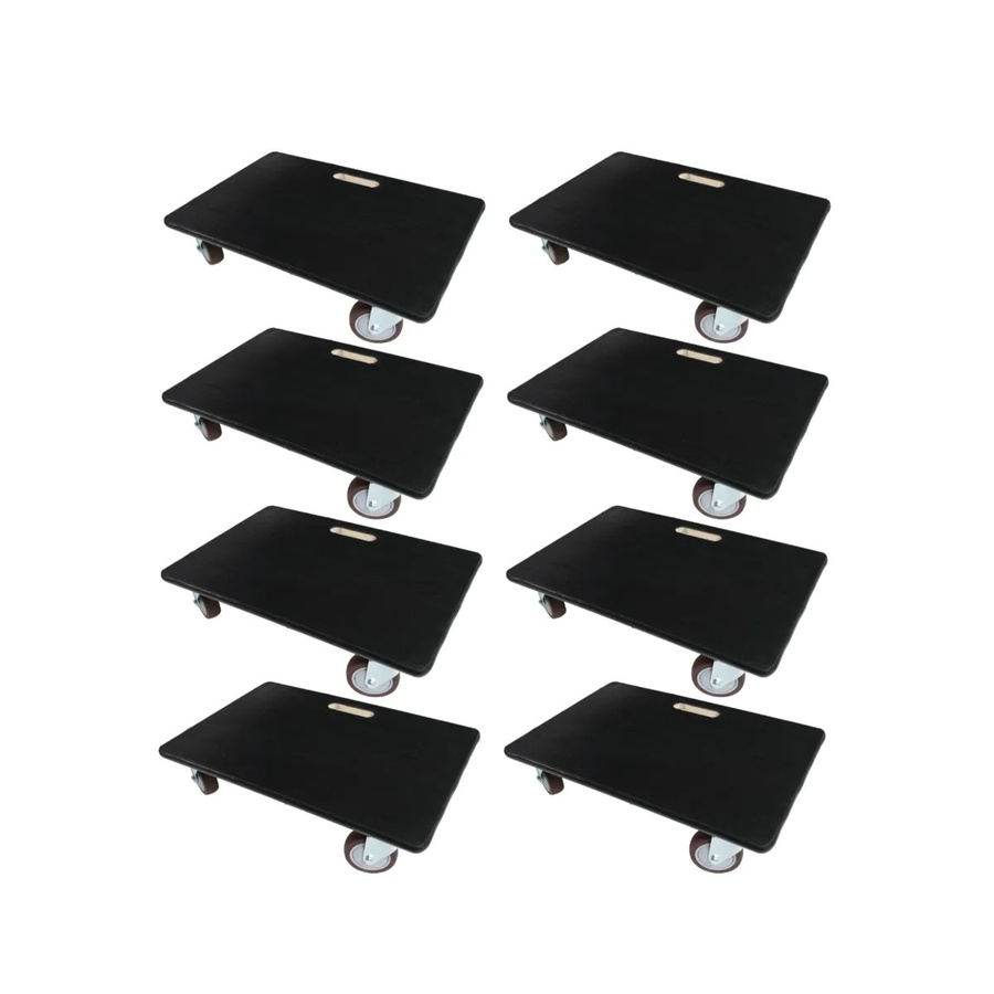 PROREGAL 8er Set Transportroller mit Gummibelag in Schwarz, H x B x T: 15 x 40 x 60 cm, Traglast 500 kg - Bild 2