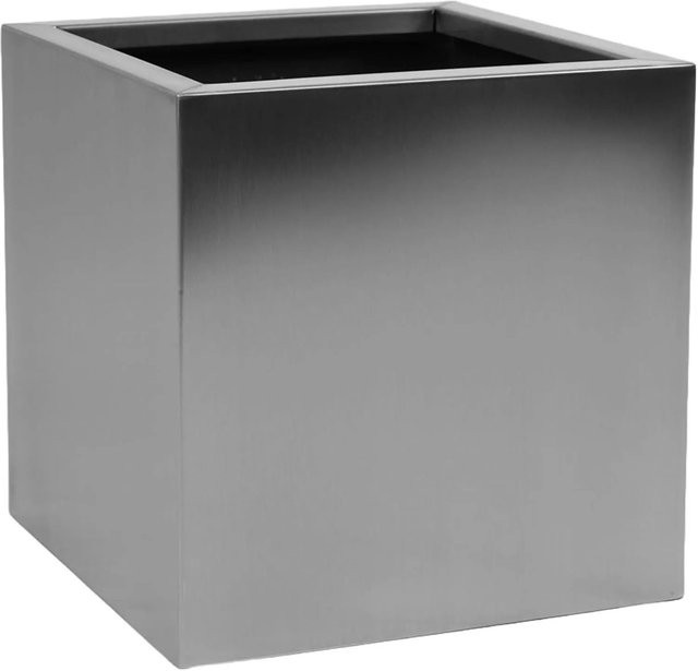 Vivanno Blumentopf Block in Silber, Edelstahl gebürstet, B/T/H: 30 x 30 x 30 cm - Bild 1