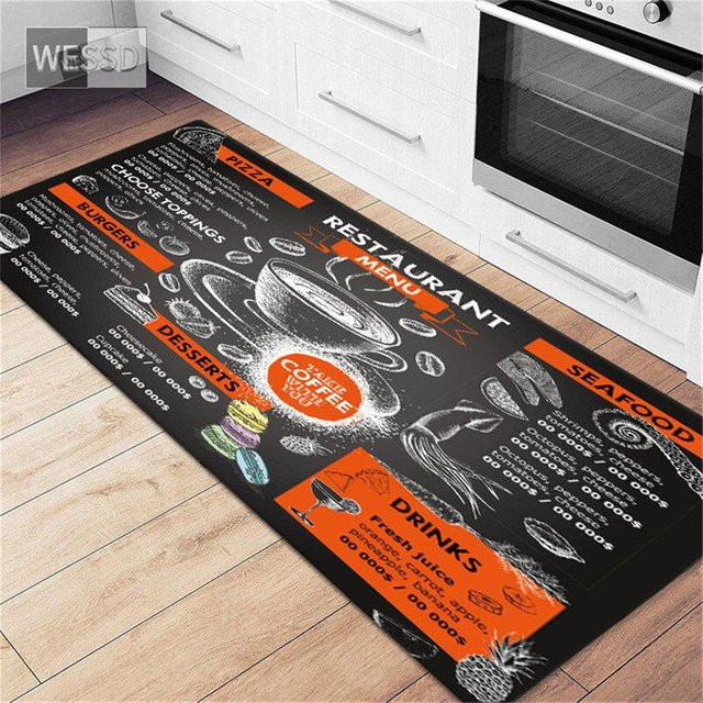 Rutschfester Küchenläufer mit Kaffee-Druck von ZZ HOME, Mehrfarbig, B/T: 40 x 120 cm - Bild 1