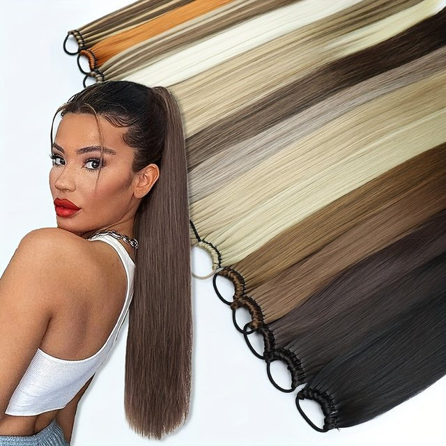 NICESY Pferdeschwanzverlängerung, synthetisch, schwarz, geflochten, Damen - Bild 1