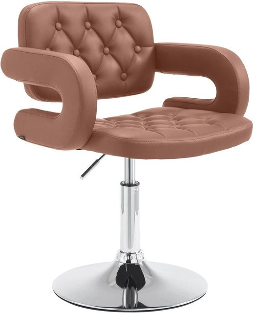DELUKE Lounger Sessel TURKU in Cognac mit Kunstleder und Metallgestell, B/T/H: 62 x 55 x 76 cm - Bild 1