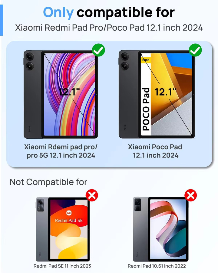 Stoßfeste und ultraschlanke TPU-Schutzhülle für Xiaomi POCO Pad und Redmi Pad Pro 4G/5G in Transparent - Bild 2
