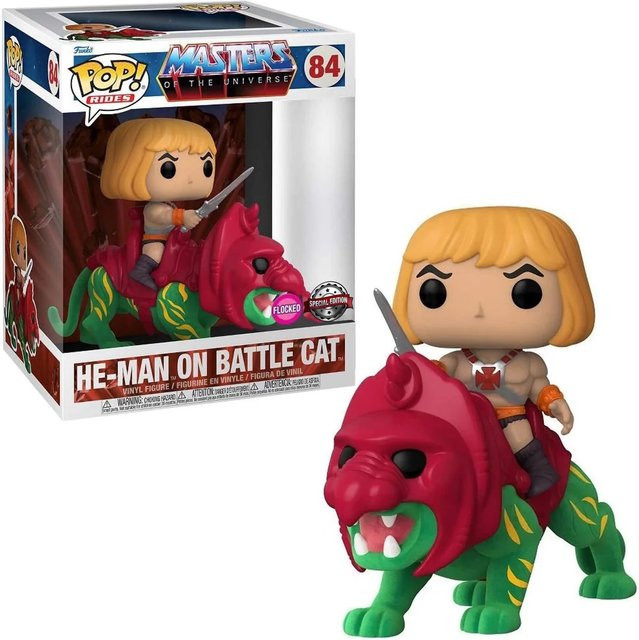 Funko Masters of the Universe He-Man on Battle Cat Flocked Pop Rides - Bild 1