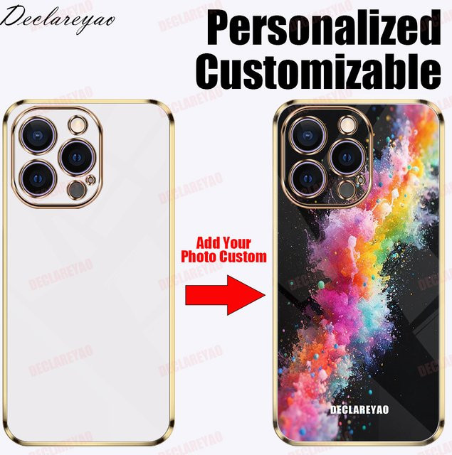 Personalisierte DIY-Foto Schutzhülle für iPhone Modelle von 6 bis 16 Pro/Max, DECLAREYAO, Mehrfarbig - Bild 1