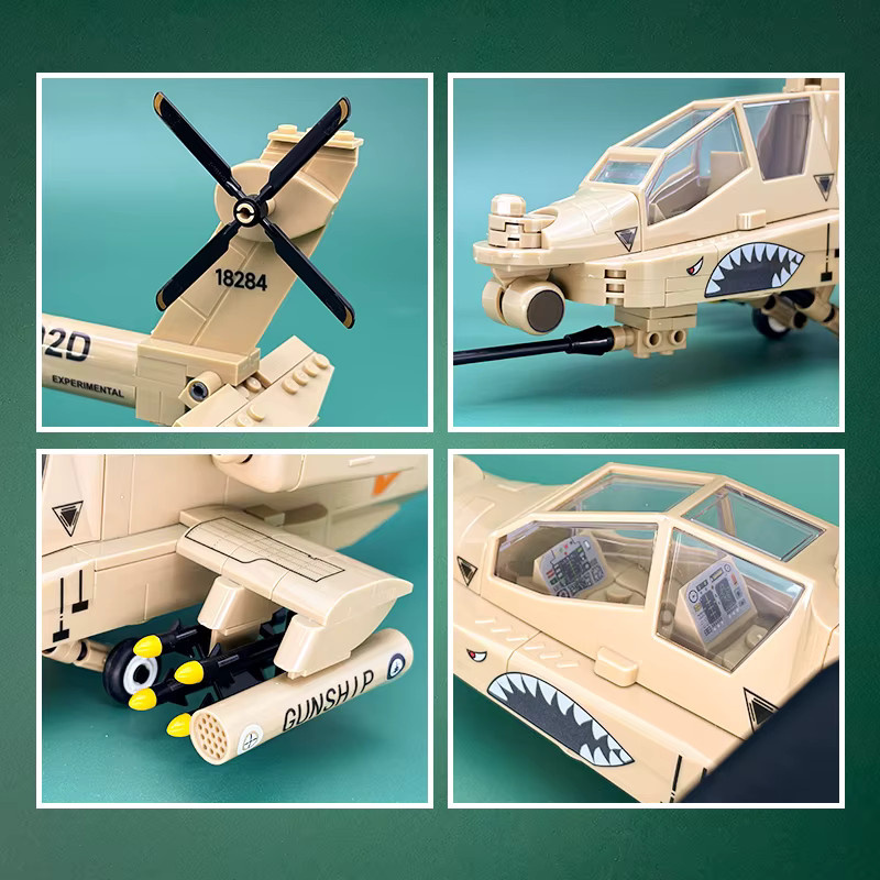oenas AH-64 Militär-Kampfhubschrauber, Baukasten, Fahrzeuge - Bild 2