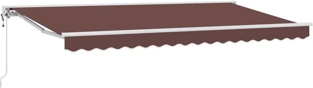 vidaXL Markisenrahmen Semi-Cassette aus Aluminium in Braun mit Polyester-Bezug B: 400 cm, T: 200 cm - Bild 1