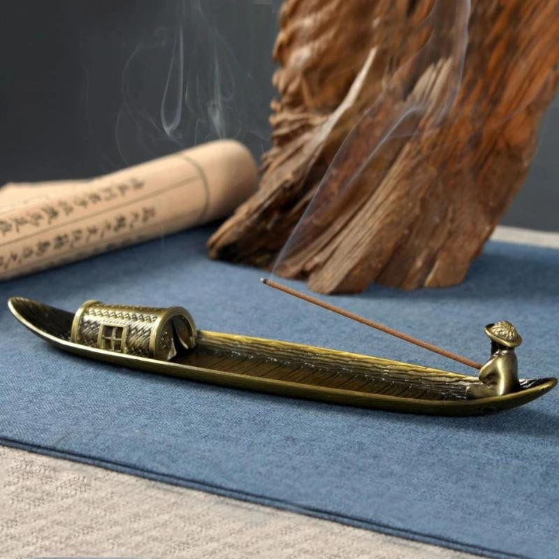 Bestbags Räucherstäbchenhalter Boot im japanischen Stil aus Metall - Bild 4