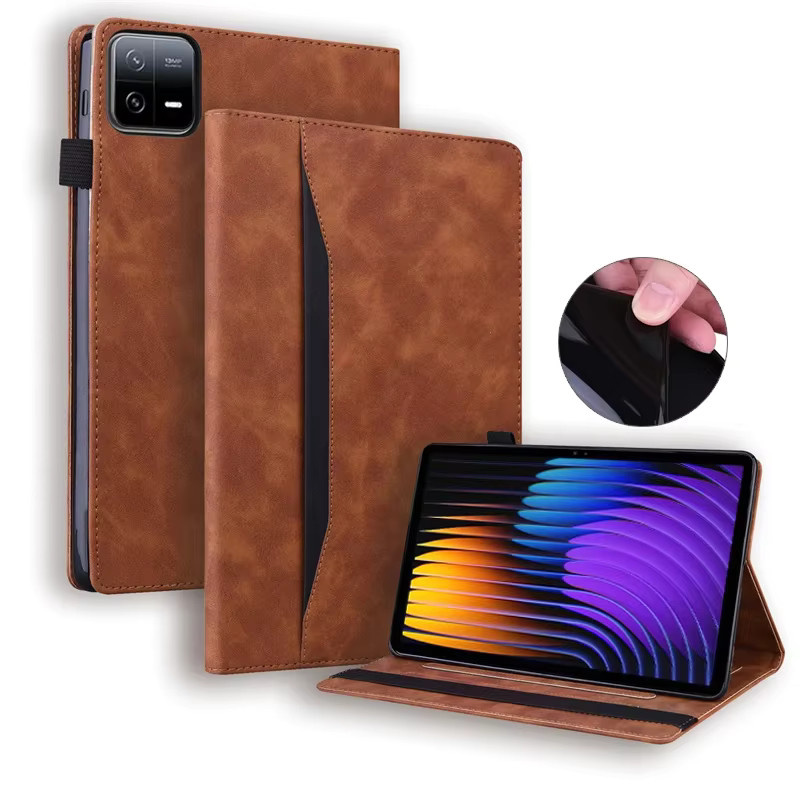 Xiaomi Business Leder Tablet Hülle in Braun für Pad 6 5 6S Max Pro 12.1 SE 11 8.7 Poco Redmi 10.6 Schutzhülle - Bild 1