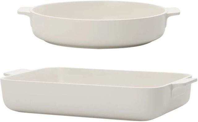 Villeroy & Boch Clever Cooking Auflaufform Lasagne Set aus Porzellan, Weiß, 2er Set mit Deckel - Bild 1