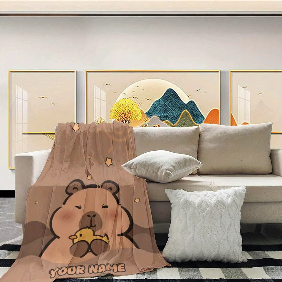 VIKAMA Kinderteppich mit Bär und Sternen Motiv in Braun, weich und rechteckig - Bild 2