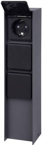 BOLD 11026 Gartensteckdose 3fach Anthrazit IP44 aus Aluminium - Bild 1