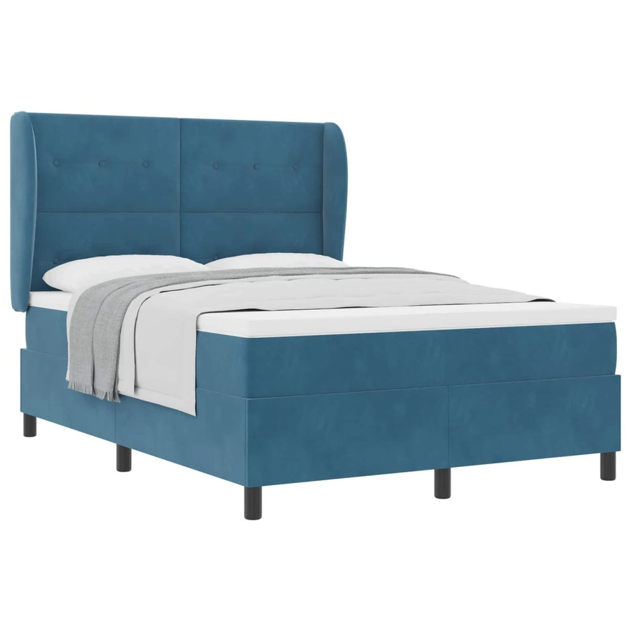 vidaXL Boxspringbett mit Matratze Dunkelblau B/T/H: 160 x 200 x 203 cm - Bild 2