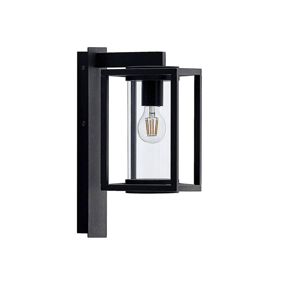 Lucande Wandleuchte Ferda Außenleuchte Modern Schwarz aus Aluminium und Glas, E27, B/T/H: 22,6 x 15,0 x 38,0 cm - Bild 2