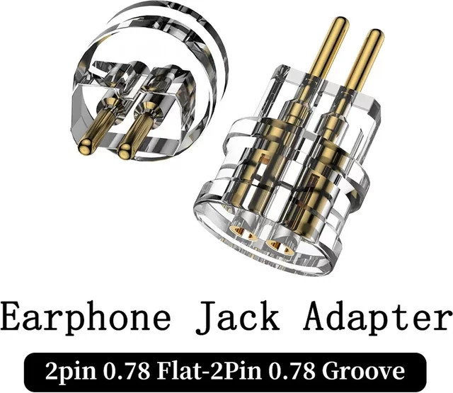 Audiocrast Kopfhörer-Klinkenadapter Set MMCX auf 2Pin 0,78 flach mit Nutschutz, transparent, 3,5 mm Klinke - Bild 1