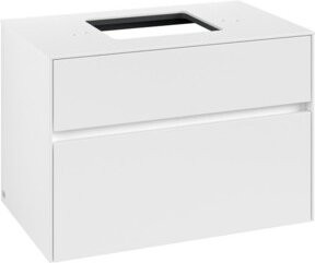 V&B Waschtischunterschrank Collaro mit mittigem Waschtisch in Weiß Matt, B/T/H: 80 x 54,8 x 50 cm - Bild 1