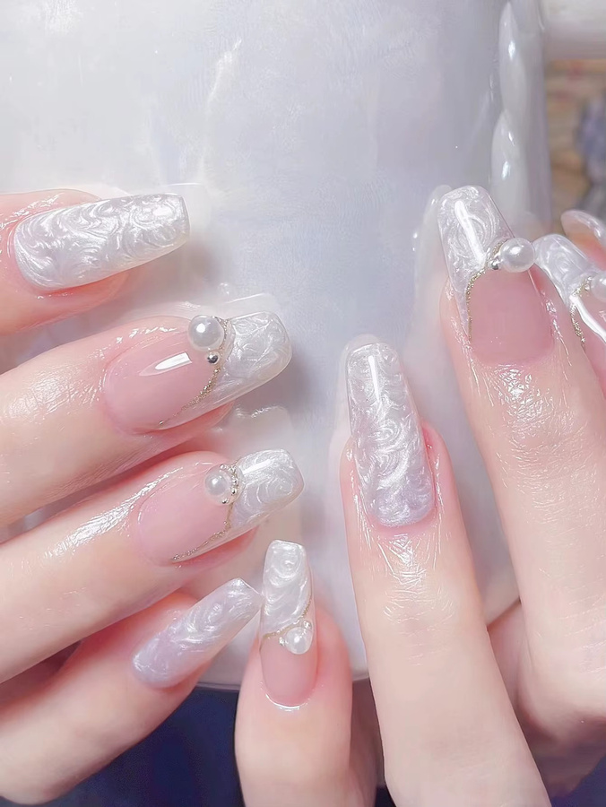 PSK Nagellack, Weiße Perle, Glänzend, Semi Permanent - Bild 2