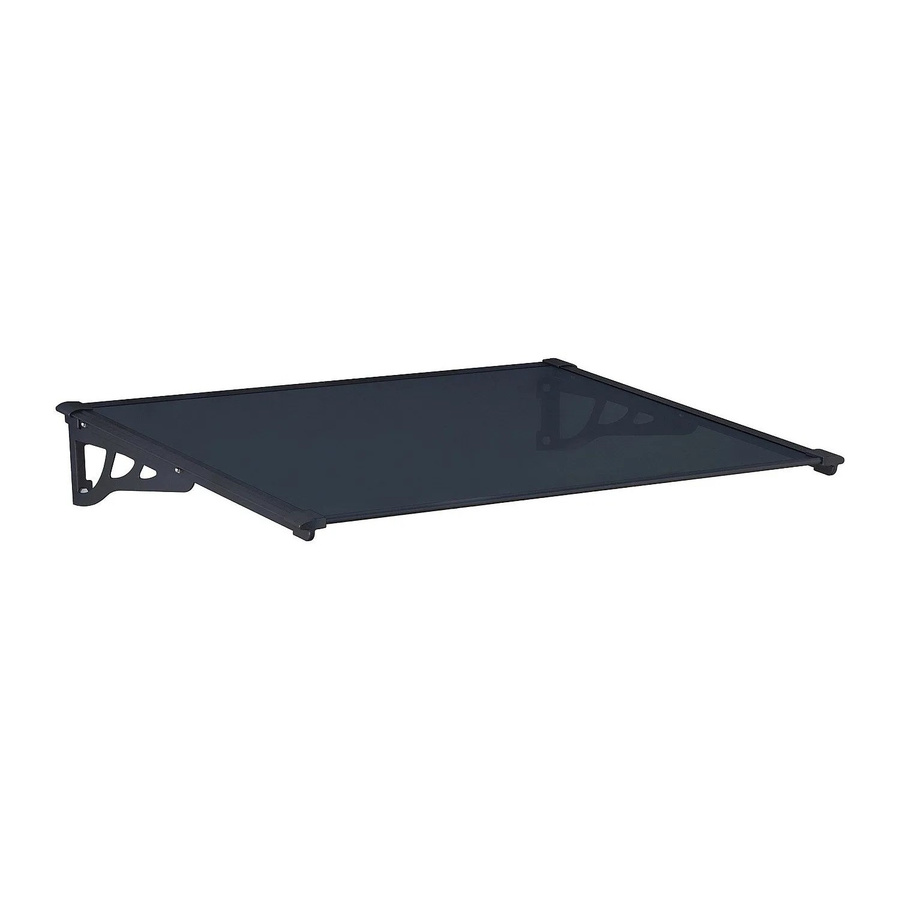Kepler Türvordach in Schwarz mit Aluminiumstruktur, Breite: 120 cm - Bild 2