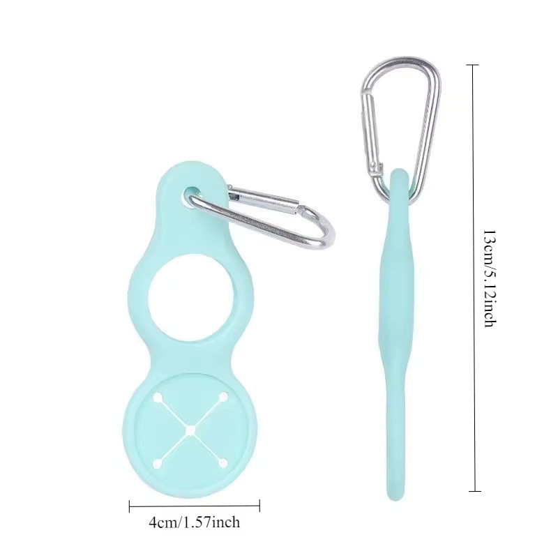 Daiso Silikon-Wasserflaschenhaken für unterwegs, 4 Stück, grau - Bild 2