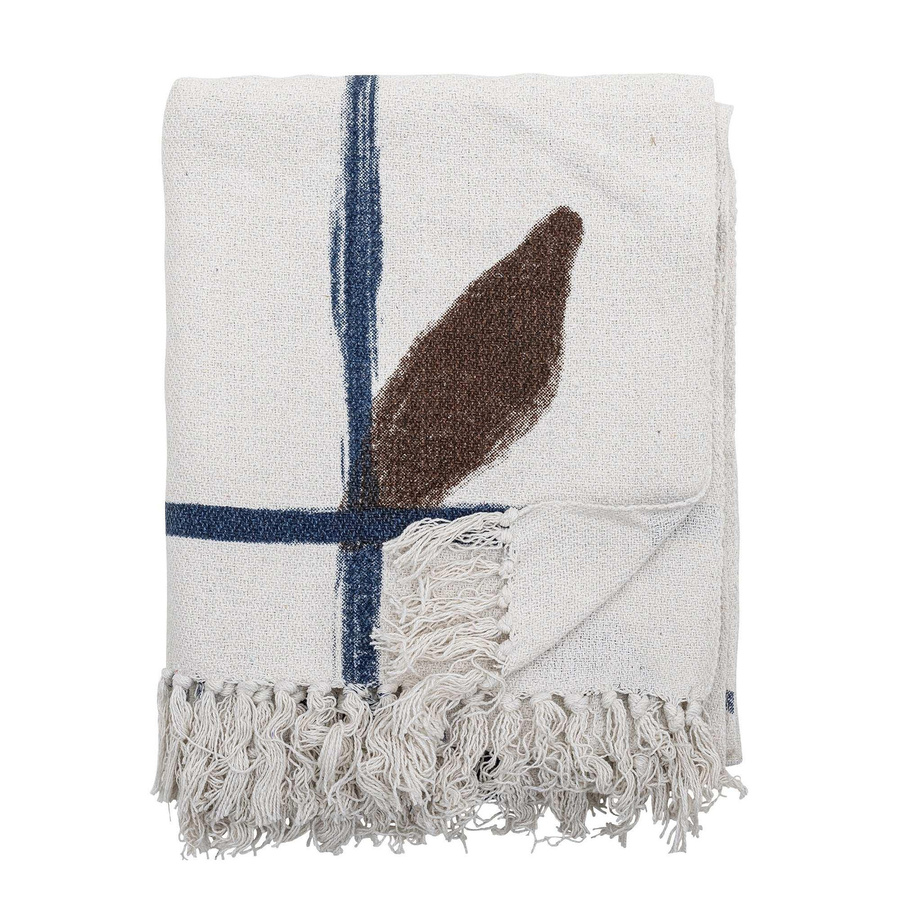 Bloomingville Plaid Imperia aus recycelter Baumwolle in Beige, B/B: 130 x 160 cm - Bild 1