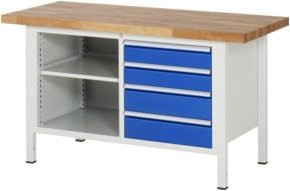 Rau Werkbank 8463A2 in Weiß mit 4 Schubladen, B/T/H: 150 x 70 x 84 cm - Bild 1