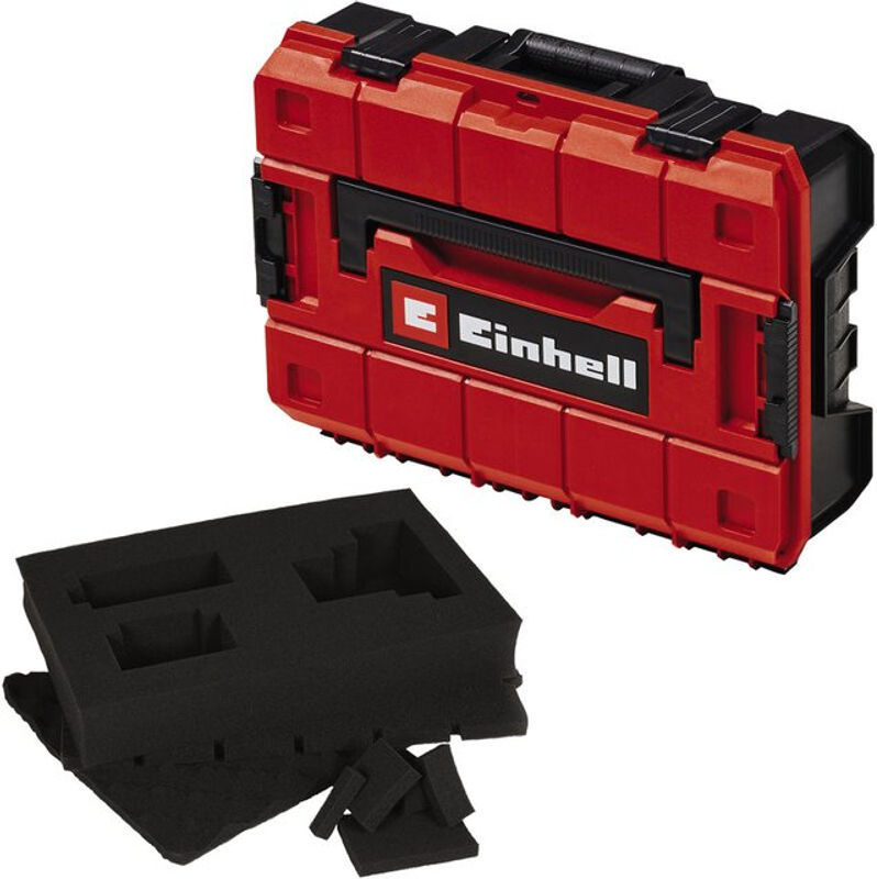Einhell E-Case S-F 4540019 Systemkoffer aus Polypropylen mit Grid Foam in Rot und Schwarz, B: 33,0 cm, T: 44,4 cm, H: 13,1 cm - Bild 2