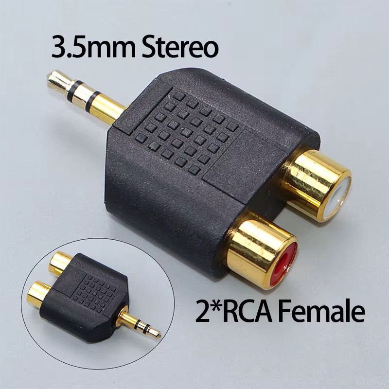 JCD Audio Adapter Set: 3,5mm Klinke auf RCA Weiblich und 6,35mm Mono auf RCA Männlich Konverter in Schwarz, Silber und Orange - Bild 3