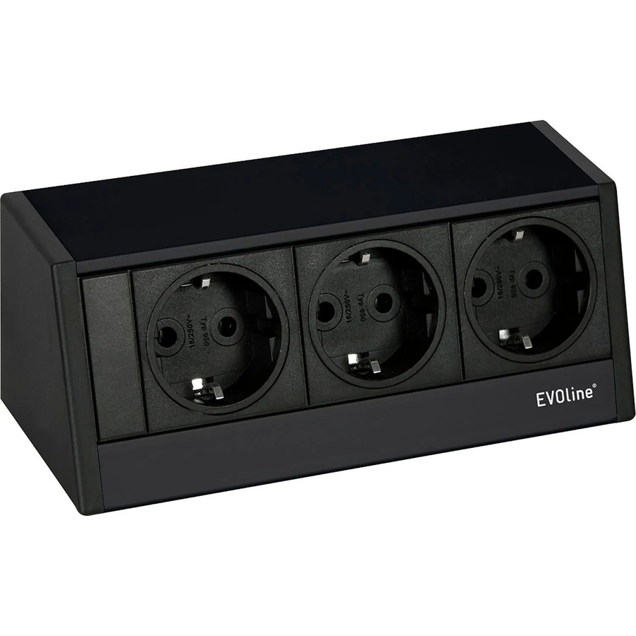 EVOline R-Dock Steckdosenelement 3-Fach Schuko Schwarz - Bild 2