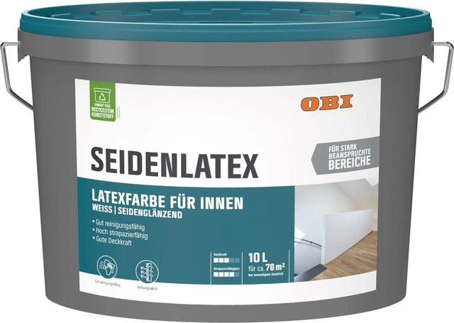 OBI Seidenlatex Weiß seidenglänzend 10 l - Bild 1