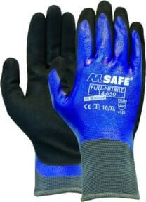 M-Safe Nitrilhandschuh 14-650 vollbeschichtet in Schwarz und Blau, Größe 10 - Bild 1