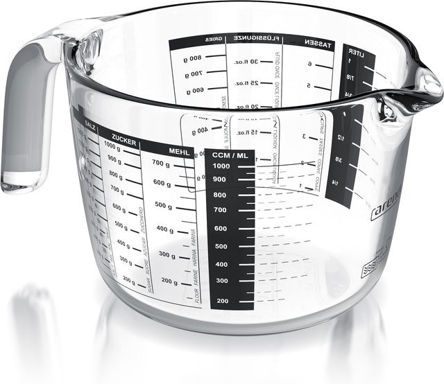 Arendo Messbecher aus Borosilikatglas mit präziser Skala, transparent, 1000 ml - Bild 1