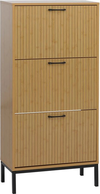 MCW Schuhkipper P48 Schuhschrank mit 3 Kippfächern in Bambus-Optik, B/H/T: 125 x 60 x 25 cm - Bild 2