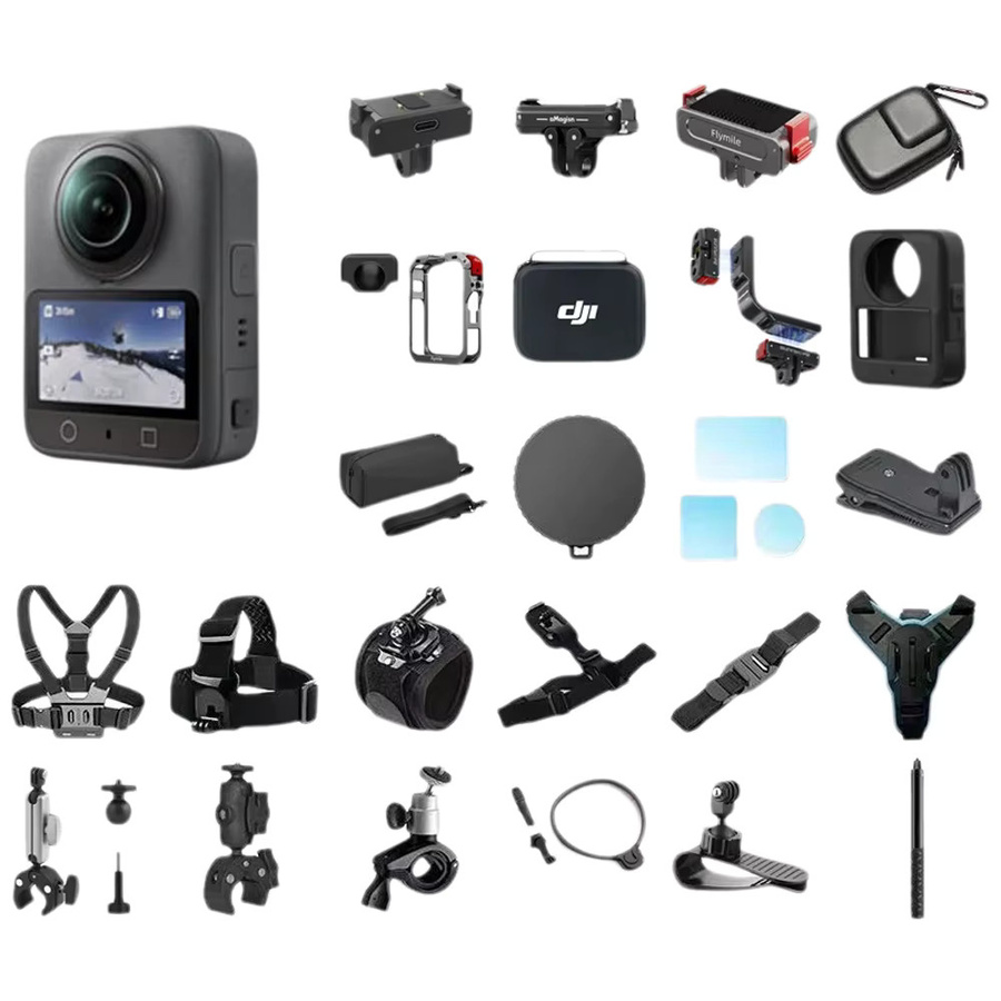 DJI Osmo 360 Zubehör-Set in Schwarz mit Gehärtetem Glas, Metallkäfig, Saugnapf-Windschutzscheibenhalterung, Aufbewahrungstasche und Schnellwechseladapter - Bild 4