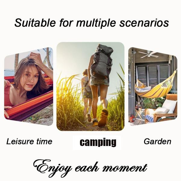 Youjilao Reisehängematte aus Baumwollstoff in Rot, ultraleicht für Outdoor und Camping, B/H: 190 x 80 cm - Bild 2