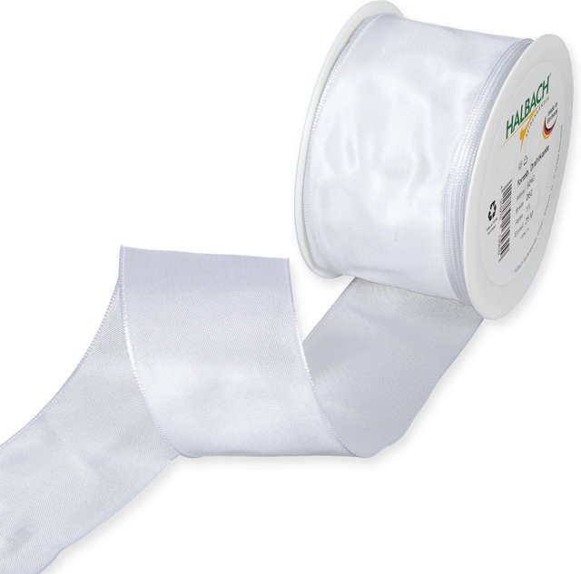 Halbach Drahtkantenband Weiß Breite: 6 cm, Länge: 3 m - Bild 1